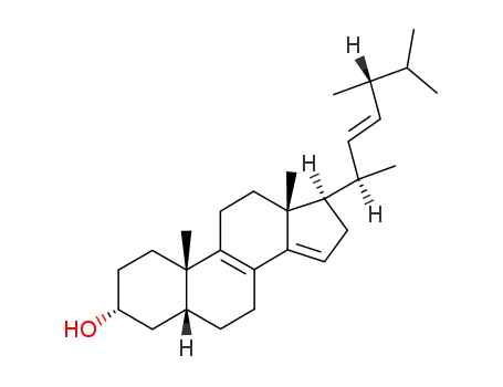 Molecular Structure of 3571-56-0 (24β<sub>F</sub>-methyl-5β-cholestatrien-(8.14.22<i>t</i>)-ol-(3α))