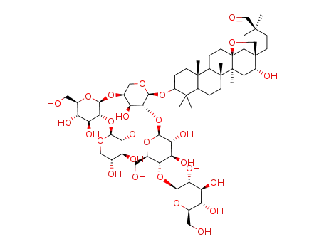 Oleanan-29-al,13,28-epoxy-3-[(O-b-D-glucopyranosyl-(1®4)-O-b-D-glucopyranosyl-(1®2)-O-[O-b-D-xylopyranosyl-(1®2)-b-D-glucopyranosyl-(1®4)]-a-L-arabinopyranosyl)oxy]-16-hydroxy-, (3b,16a,20b)-