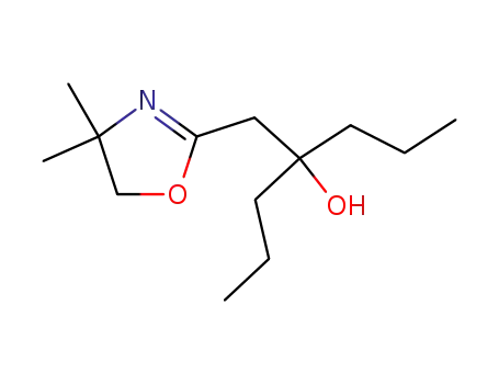 Molecular Structure of 51869-20-6 (4-[(4,4-dimethyl-4,5-dihydro-1,3-oxazol-2-yl)methyl]heptan-4-ol)