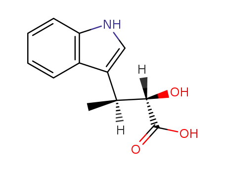 Molecular Structure of 25834-21-3 (1H-Indole-3-propanoicacid, a-hydroxy-b-methyl-, (aR,bS)-)