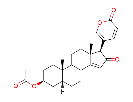 Molecular Structure of 51869-38-6 (3-(acetyloxy)-16-oxobufa-14,20,22-trienolide)