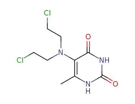 Molecular Structure of 520-09-2 (2,6-DIHYDROXY-4-METHYL-5-[BIS(2-CHLOROETHYL)AMINO]PYRIMIDINE)