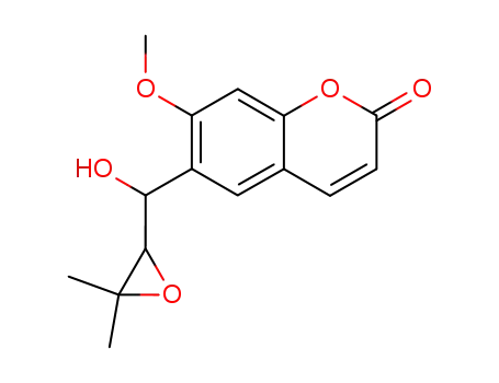 Molecular Structure of 55051-72-4 (2H-1-Benzopyran-2-one,6-[(3,3-dimethyloxiranyl)hydroxymethyl]-7-methoxy- (9CI))