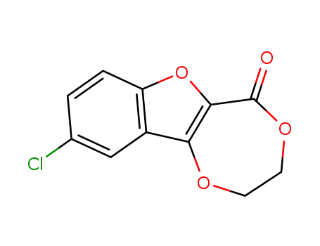 Molecular Structure of 5196-74-7 (9-chloro-2,3-dihydro-5H-[1,4]dioxepino[6,5-b][1]benzofuran-5-one)