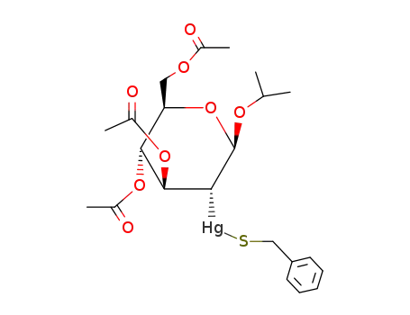 Molecular Structure of 5172-48-5 (propan-2-yl 3,4,6-tri-O-acetyl-2-deoxy-2-mercury(1+)ylhexopyranoside phenylmethanethiolate)