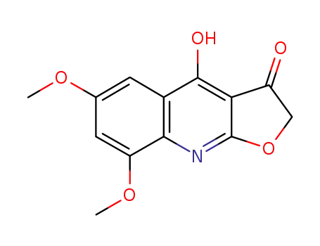 Molecular Structure of 94406-94-7 (6,8-dimethoxy-furo[2,3-<i>b</i>]quinoline-3,4-diol)