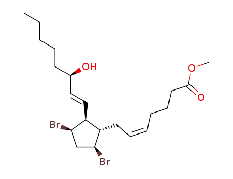 (Z)-7-[(1S,2S,3R,5S)-3,5-Dibromo-2-((E)-(R)-3-hydroxy-oct-1-enyl)-cyclopentyl]-hept-5-enoic acid methyl ester