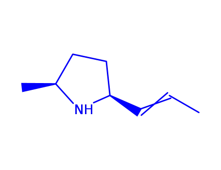 Molecular Structure of 445398-96-9 (Pyrrolidine, 2-methyl-5-(1E)-1-propenyl-, (2R,5S)-rel- (9CI))