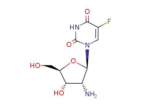 Molecular Structure of 51989-23-2 (1-[(2R,4S,5R)-3-amino-4-hydroxy-5-(hydroxymethyl)tetrahydrofuran-2-yl]-5-fluoro-pyrimidine-2,4-dione)