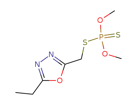 Molecular Structure of 37934-13-7 ((5-ethyl-1,3,4-oxadiazol-2-yl)methylsulfanyl-dimethoxy-sulfanylidene-p hosphorane)