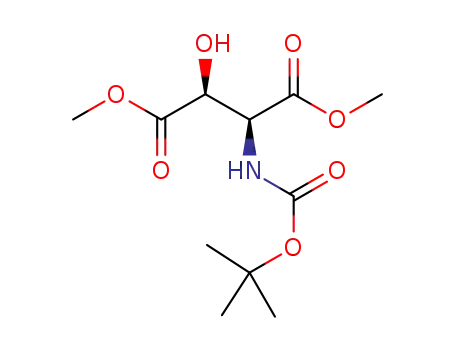 Molecular Structure of 471242-81-6 (Dimethyl N-tert-Butoxycaronyl-3-hydroxyaspartate, Mixture of Diastereomers)
