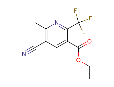 Molecular Structure of 445-71-6 (ETHYL 5-CYANO-6-METHYL-2-(TRIFLUOROMETHYL)NICOTINATE)
