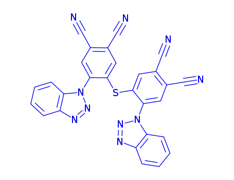 Molecular Structure of 448914-21-4 (4-(1H-1,2,3-benzotriazol-1-yl)-5-{[2-(1H-1,2,3-benzotriazol-1-yl)-4,5-dicyanophenyl]sulfanyl}phthalonitrile)