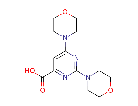 Molecular Structure of 450368-32-8 (2,6-DIMORPHOLIN-4-YLPYRIMIDINE-4-CARBOXYLICACID)