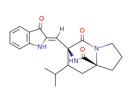6H-3,8a-Ethanopyrrolo[1,2-a]pyrazine-1,4-dione,3-[(E)-(1,3-dihydro-3-oxo-2H-indol-2-ylidene)methyl]tetrahydro-10-(1-methylethyl)-,(3S,8aR,10S)- (9CI)