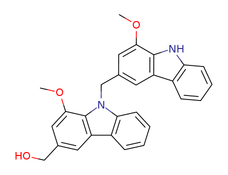 Molecular Structure of 107903-16-2 (9H-Carbazole-3-methanol,1-methoxy-9-[(1-methoxy-9H-carbazol-3-yl)methyl]-)