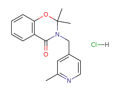 Molecular Structure of 76809-19-3 (2,2-Dimethyl-3-(2-methyl-pyridin-4-ylmethyl)-2,3-dihydro-benzo[e][1,3]oxazin-4-one; hydrochloride)