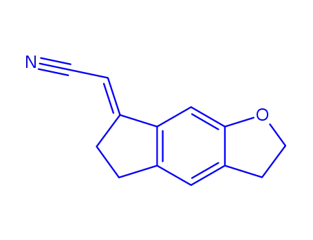 Molecular Structure of 448964-31-6 (Acetonitrile, (2,3,5,6-tetrahydro-7H-indeno[5,6-b]furan-7-ylidene)- (9CI))