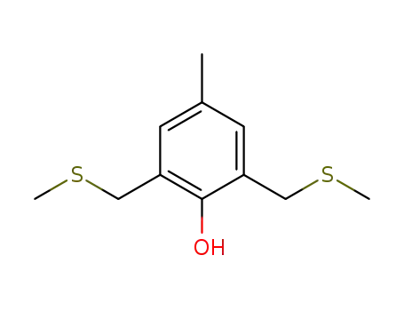 Molecular Structure of 4526-39-0 (2,6-BIS(METHYLTIOMETHYL)-4-METHYLPHENOL)