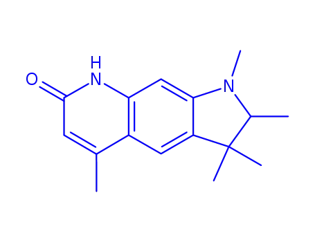 Molecular Structure of 58336-37-1 (1,2,3,8-tetrahydro-1,2,3,3,5-pentamethyl-7H-pyrrolo[3,2-g]quinolin-7-one)