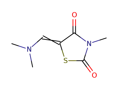 Molecular Structure of 5272-47-9 (5-[1-Dimethylamino-meth-(E)-ylidene]-3-methyl-thiazolidine-2,4-dione)