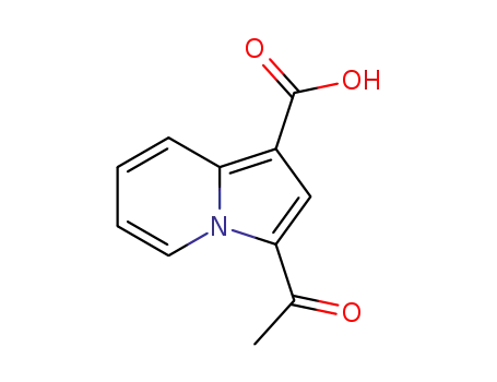 Molecular Structure of 120221-69-4 (1-Indolizinecarboxylic acid, 3-acetyl-)