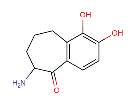 Molecular Structure of 65158-00-1 (5H-Benzocyclohepten-5-one,6-amino-6,7,8,9-tetrahydro-1,2-dihydroxy-(9CI))
