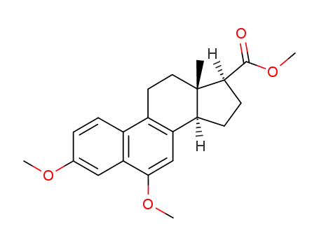 Molecular Structure of 7373-51-5 (14.beta.-Estra-1,3,5(10),6,8-pentaene-17.alpha.-carboxylic acid, 3,6-dimethoxy-, methyl ester, (+-)-)