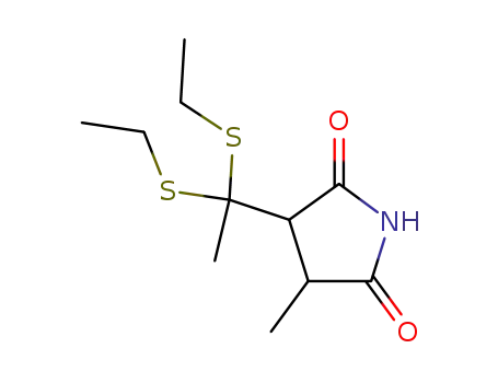 Molecular Structure of 58467-36-0 (3-[1,1-Bis(ethylthio)ethyl]-4-methyl-2,5-pyrrolidinedione)