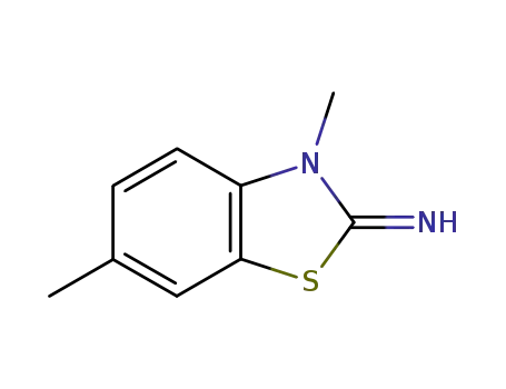 Molecular Structure of 52853-54-0 (3,6-DIMETHYL-3H-BENZOTHIAZOL-2-YLIDENEAMINE)