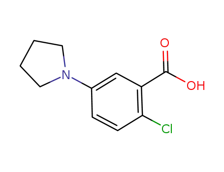 Molecular Structure of 530092-36-5 (2-chloro-5-(1-pyrrolidinyl)benzoic acid)