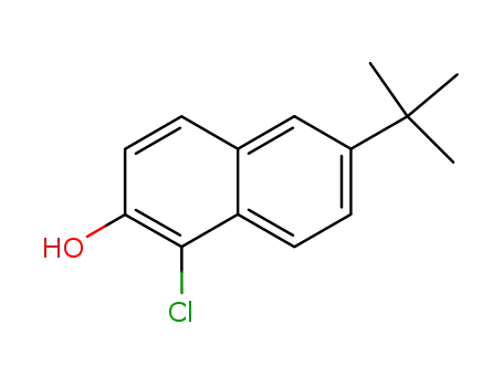 Molecular Structure of 525-27-9 (6-(1,1-Dimethylethyl)-1-chloro-2-naphthol)