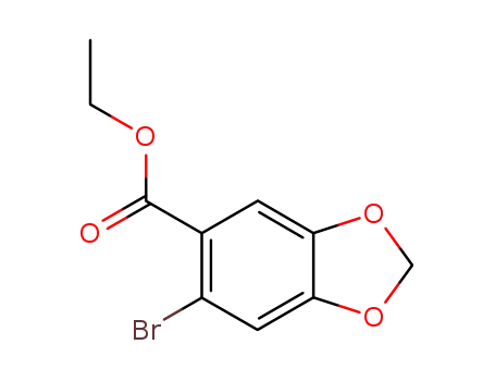 Molecular Structure of 86449-39-0 (6-bromo-benzo[1,3]dioxole-5-carboxylic acid ethyl ester)
