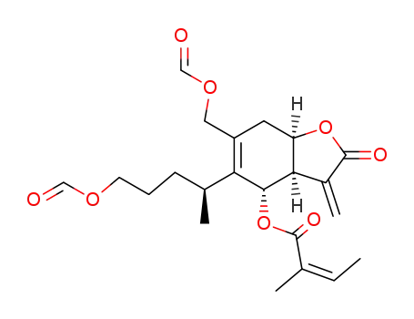 (Z)-2-Methyl-but-2-enoic acid (3aR,4S,7aR)-6-formyloxymethyl-5-((S)-4-formyloxy-1-methyl-butyl)-3-methylene-2-oxo-2,3,3a,4,7,7a-hexahydro-benzofuran-4-yl ester