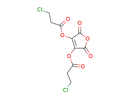 Molecular Structure of 5837-68-3 (2,5-dioxo-2,5-dihydrofuran-3,4-diyl bis(3-chloropropanoate))