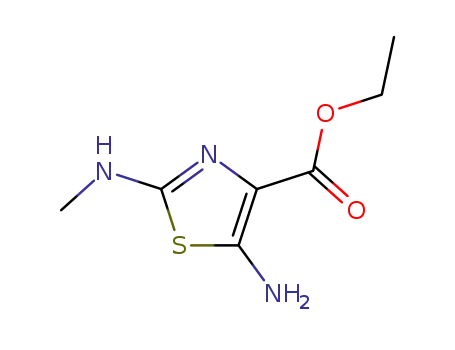 Molecular Structure of 52868-72-1 (ethyl 5-amino-2-(methylamino)-1,3-thiazole-4-carboxylate)