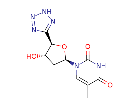 (2R-(2A,4SS,5A))-5-METHYL-1-(TETRAHYDRO-4-HYDROXY-5-(1H-TETRAZOL-5-YL)-FURAN-2-YL)- 2,4(1H,3H)-PYRIMIDINEDIONE