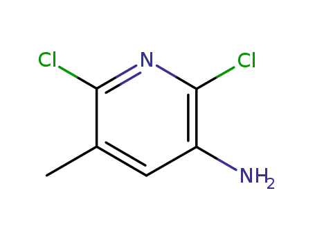 Molecular Structure of 58596-89-7 (2,6-dichloro-5-Methyl-pyridin-3-ylaMine)