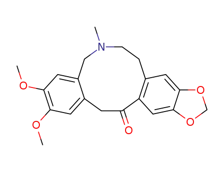 Molecular Structure of 528-67-6 (5,7,8,15-Tetrahydro-2,3-dimethoxy-6-methylbenzo[e][1,3]dioxolo[4,5-k][3]benzazecin-14(6H)-one)
