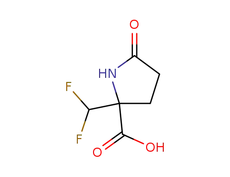 Molecular Structure of 95755-28-5 (Proline, 2-(difluoromethyl)-5-oxo- (9CI))