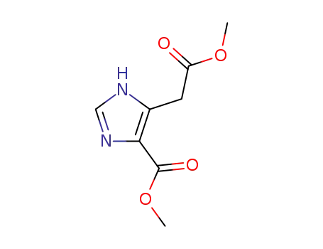 Molecular Structure of 52605-87-5 (1H-Imidazole-4-acetic acid, 5-(methoxycarbonyl)-, methyl ester)