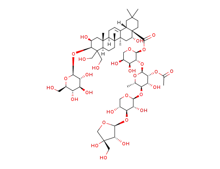 Olean-12-en-28-oicacid, 3-(b-D-glucopyranosyloxy)-2,16,23,24-tetrahydroxy-,O-D-apio-b-D-furanosyl-(1®3)-O-b-D-xylopyranosyl-(1®4)-O-2-O-acetyl-6-deoxy-a-L-mannopyranosyl-(1®2)-a-L-arabinopyranosyl ester, (2b,3b,16a)-