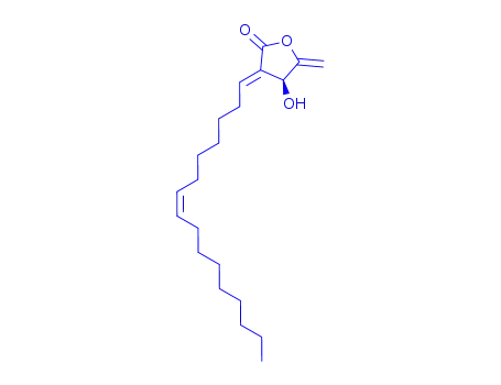 Molecular Structure of 58940-65-1 ((S)-4,5-Dihydro-3-[(1Z,7Z)-hexadecan-7-enylidene]-4-hydroxy-5-methylenefuran-2(3H)-one)