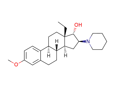 Molecular Structure of 80904-53-6 (3-Methoxy-18-methyl-16β-piperidino-1,3,5(10)-oestratien-17α-ol)