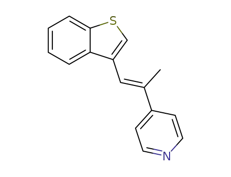 Molecular Structure of 59237-07-9 (4-((<i>E</i>)-2-benzo[<i>b</i>]thiophen-3-yl-1-methyl-vinyl)-pyridine)