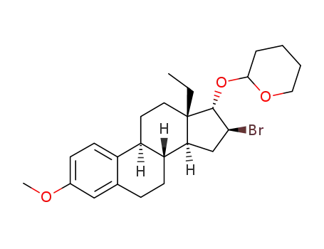 Molecular Structure of 59126-80-6 (16β-Brom-3-methoxy-18-methyl-17α-(tetrahydro-2-pyranyloxy)-1,3,5(10)-oestratrien)