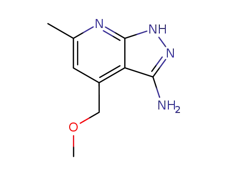 Molecular Structure of 59225-08-0 (4-(methoxymethyl)-6-methyl-2H-pyrazolo[3,4-b]pyridin-3-amine)