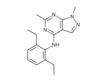 1H-Pyrazolo[3,4-d]pyrimidin-4-amine,N-(2,6-diethylphenyl)-1,6-dimethyl- cas  5346-59-8