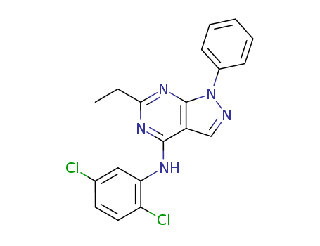 1H-Pyrazolo[3,4-d]pyrimidin-4-amine,N-(2,5-dichlorophenyl)-6-ethyl-1-phenyl- cas  5346-62-3
