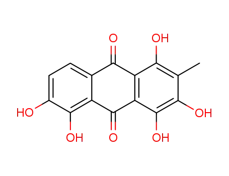 Molecular Structure of 59204-70-5 (1,3,4,5,6-Pentahydroxy-2-methyl-9,10-anthraquinone)
